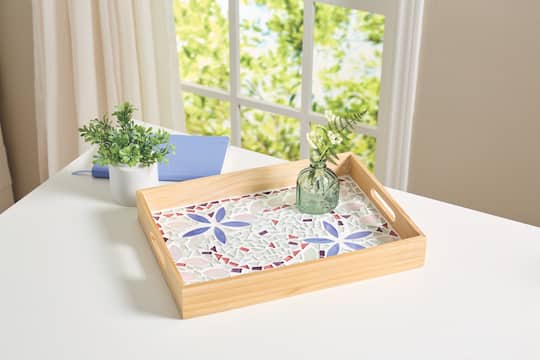 14" Purple Flower Rectangle Tray Mosaic Kit by Make Market®